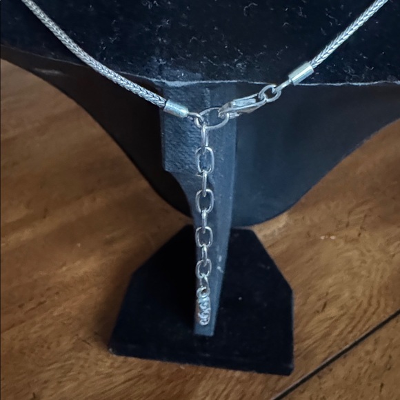 Pandora SS Necklace With Pink Opal Pendant - Picture 3 of 5